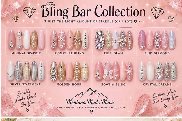 Bling Bar crystal rhinestone press-on nail collection
