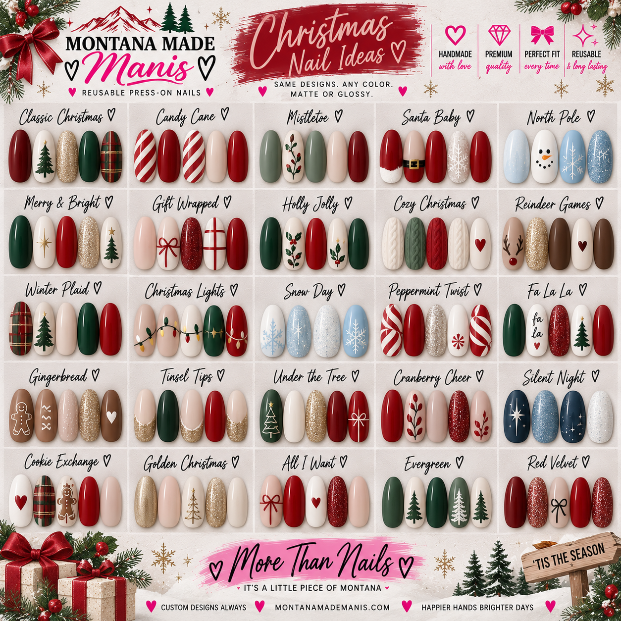 Christmas press-on nail collection