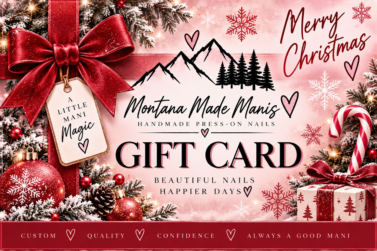 Montana Made Manis Christmas gift card