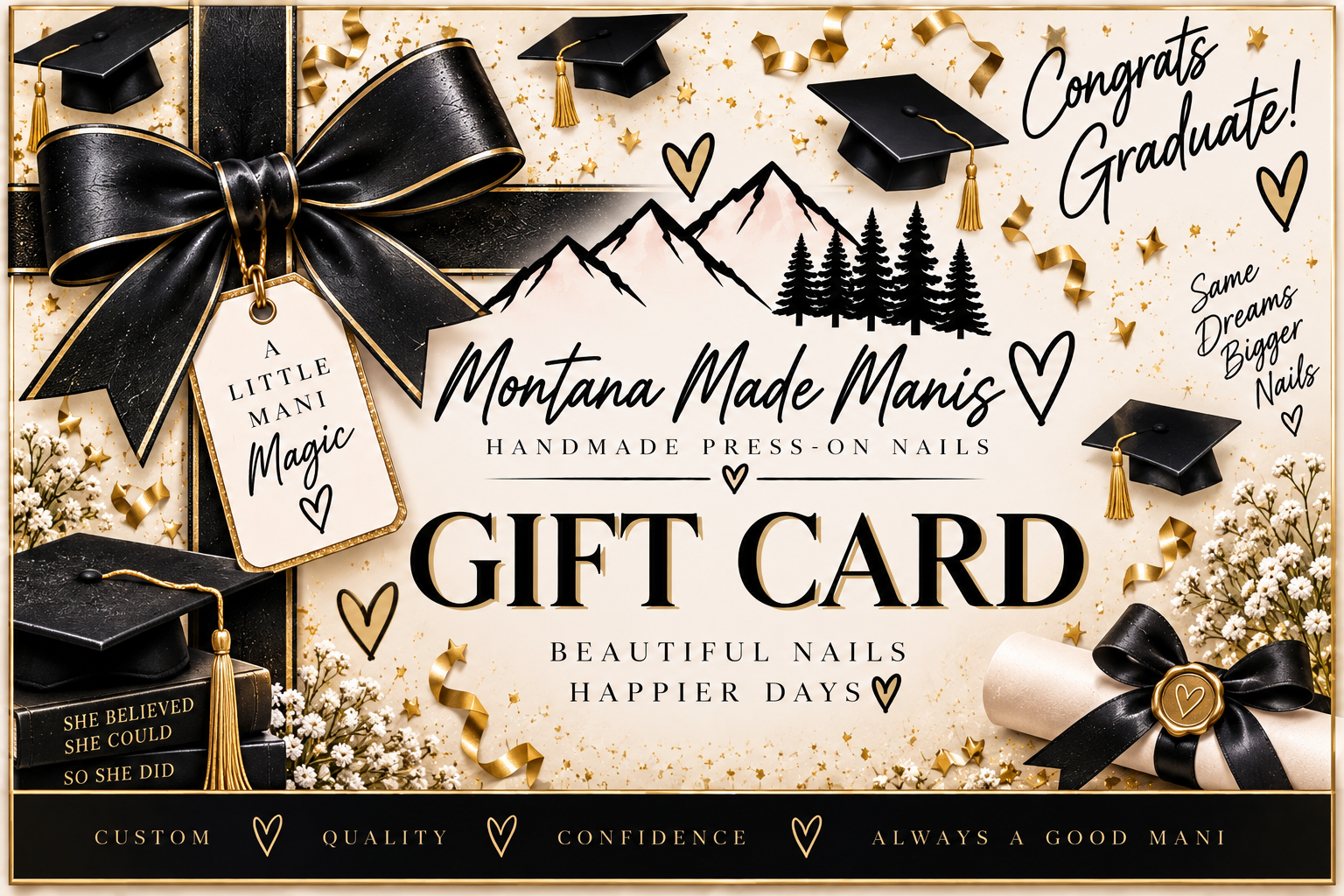 Montana Made Manis graduation gift card