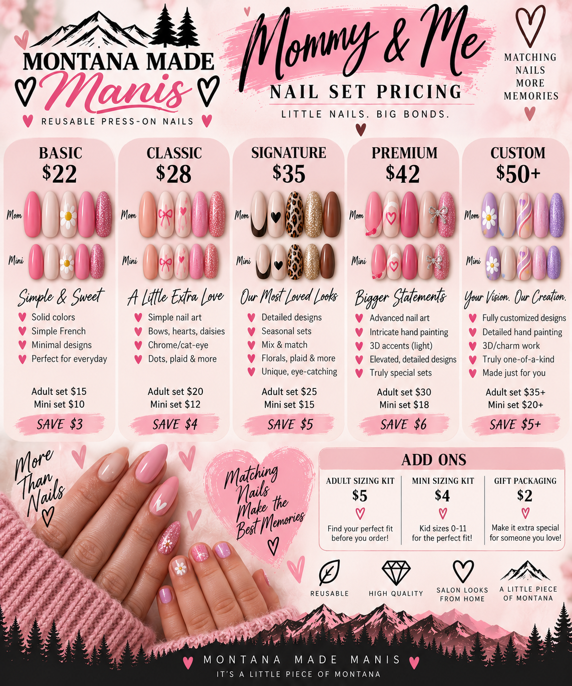 Mommy and Me nail set pricing