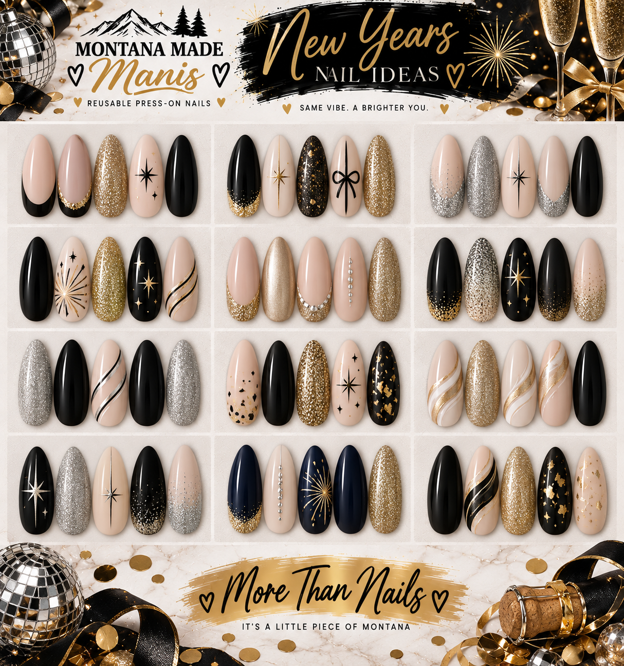 New Year's press-on nail collection