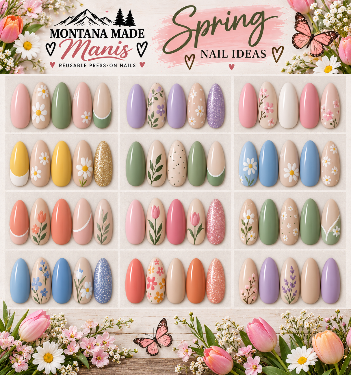 Spring press-on nail ideas